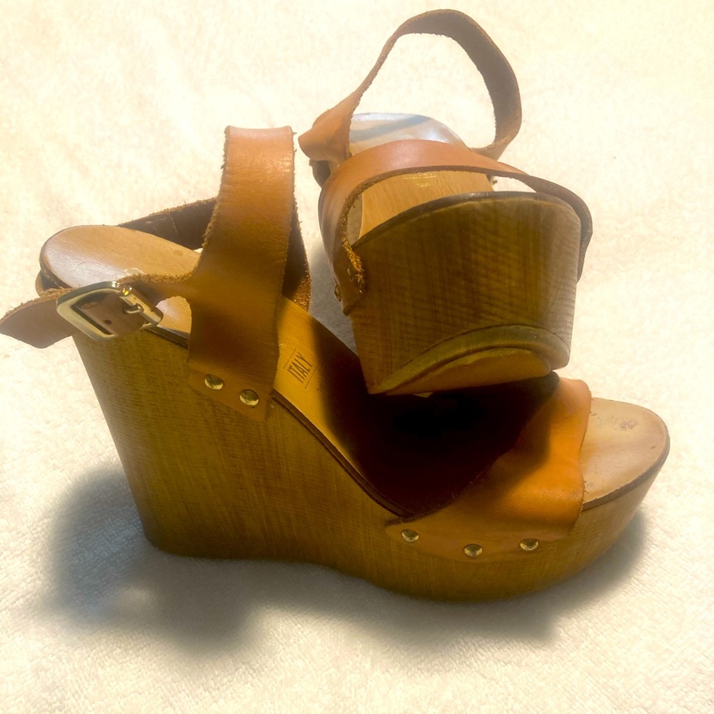 Made In Italy! Seychelles Womens Carin wedge sandal 100% Leather Vintage!
